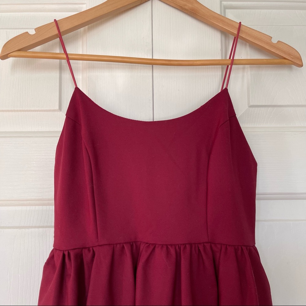 📦 SALE | Showpo. | Wild Nights A-Line Spaghetti Strap Tea Length Dress Wine - Picture 2 of 8